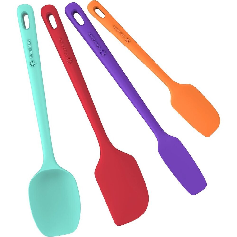 4 Pieces Silicone Spatula Set, Food Grade Rubber Spatula, Upgrade Strong Handle
